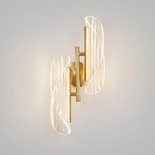 Exquisite Gold Metal Wavy LED Acrylic Wall Sconce Zawala Image - 15