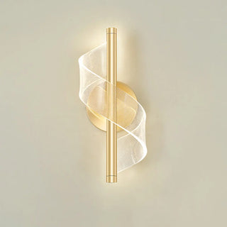 Exquisite Gold Metal Wavy LED Acrylic Wall Sconce Zawala Image - 16
