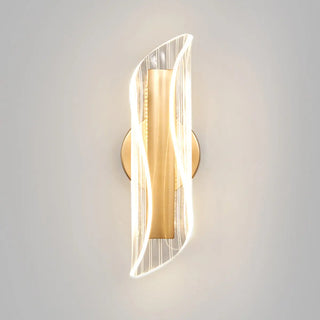 Exquisite Gold Metal Wavy LED Acrylic Wall Sconce Zawala Image - 17