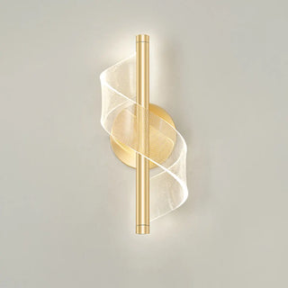 Exquisite Gold Metal Wavy LED Acrylic Wall Sconce Zawala Image - 18
