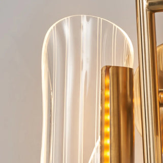 Exquisite Gold Metal Wavy LED Acrylic Wall Sconce Zawala Image - 20