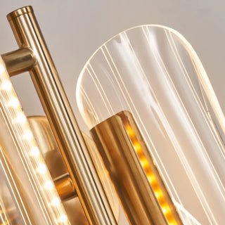 Exquisite Gold Metal Wavy LED Acrylic Wall Sconce Zawala Image - 21