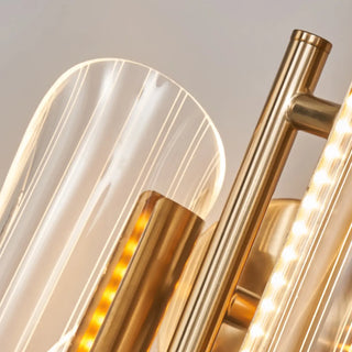 Exquisite Gold Metal Wavy LED Acrylic Wall Sconce Zawala Image - 22
