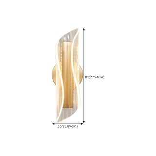 Exquisite Gold Metal Wavy LED Acrylic Wall Sconce Zawala #size