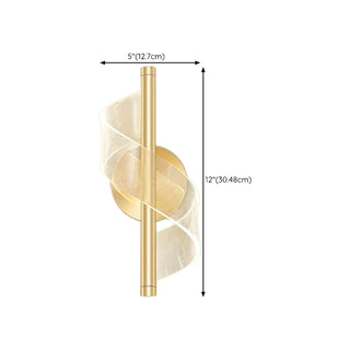 Exquisite Gold Metal Wavy LED Acrylic Wall Sconce Zawala Image - 25