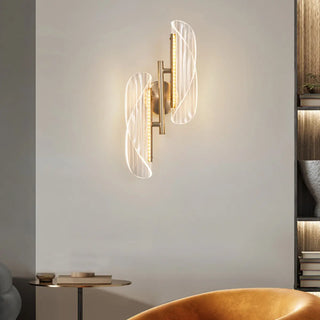 Exquisite Gold Metal Wavy LED Acrylic Wall Sconce Zawala Image - 5