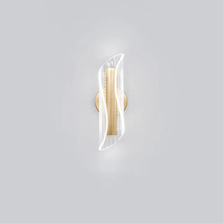 Exquisite Gold Metal Wavy LED Acrylic Wall Sconce Zawala Image - 6