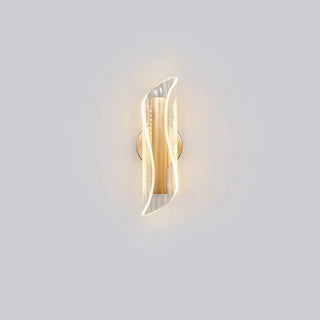 Exquisite Gold Metal Wavy LED Acrylic Wall Sconce Zawala Image - 7