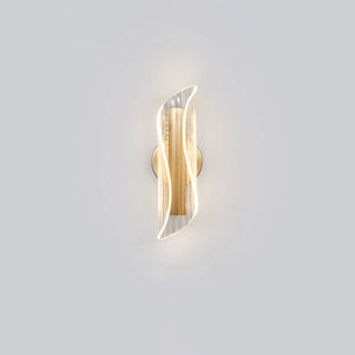 Exquisite Gold Metal Wavy LED Acrylic Wall Sconce Zawala Image - 8