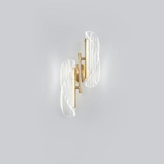 Exquisite Gold Metal Wavy LED Acrylic Wall Sconce Zawala Image - 9