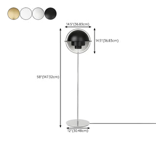Trendy White Globe Metal LED Living Room Floor Lamp Zawala #size