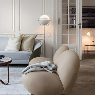 Trendy White Globe Metal LED Living Room Floor Lamp Zawala Image - 3