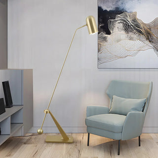 Trendy Adjustable Cylinder Gold Metal LED Floor Lamp Zawala Image - 1