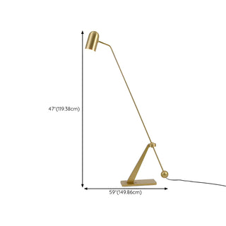 Trendy Adjustable Cylinder Gold Metal LED Floor Lamp Zawala #size