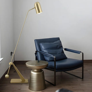 Trendy Adjustable Cylinder Gold Metal LED Floor Lamp Zawala Image - 2
