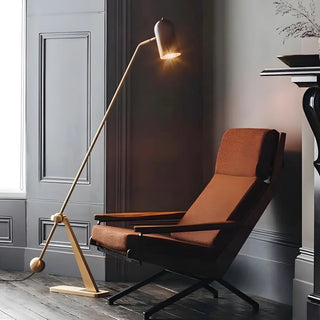 Trendy Adjustable Cylinder Gold Metal LED Floor Lamp Zawala Image - 3