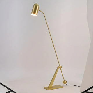 Trendy Adjustable Cylinder Gold Metal LED Floor Lamp Zawala Image - 4