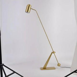 Trendy Adjustable Cylinder Gold Metal LED Floor Lamp Zawala Image - 5
