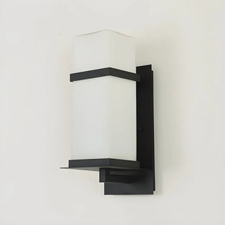 ZOWALA - Trendy Cuboid White Glass Metal Outdoor Wall Light Image - 10