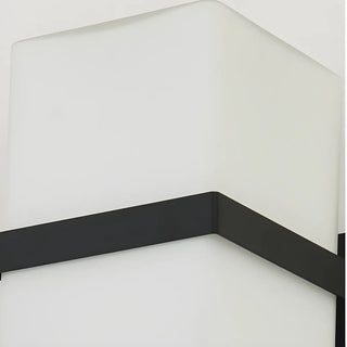 ZOWALA - Trendy Cuboid White Glass Metal Outdoor Wall Light Image - 11