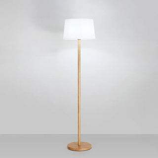 Trendy White Cylinder Walnut Metal Floor Lamp Zawala Image - 10
