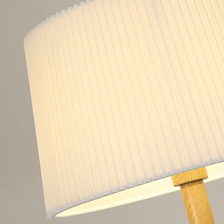 Trendy White Cylinder Walnut Metal Floor Lamp Zawala Image - 11