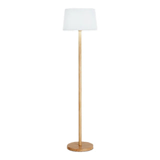 Trendy White Cylinder Walnut Metal Floor Lamp Zawala Image - 13