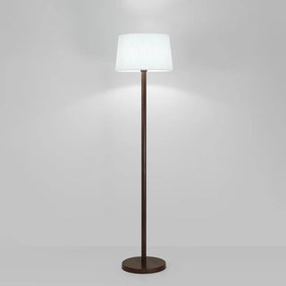 Trendy White Cylinder Walnut Metal Floor Lamp Zawala Image - 9