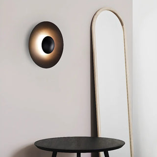 Trendy Black Round Halo Lighting LED Wall Sconce Image - 3