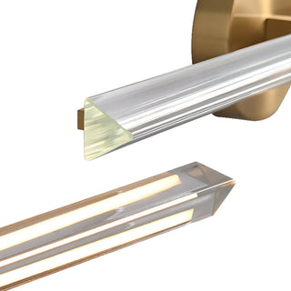 Dual Glass Tubes Gold LED Bathroom Vanity Light  Zawala Image - 10