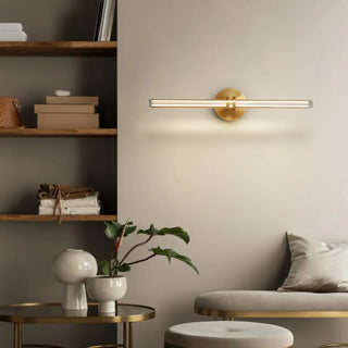 Dual Glass Tubes Gold LED Bathroom Vanity Light  Zawala Image - 3