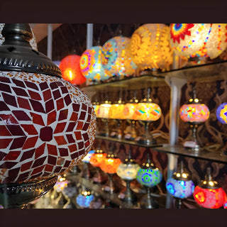 Unique Turkish Mosaic Stained Glass Stand Table Lamp Zawala Image - 6
