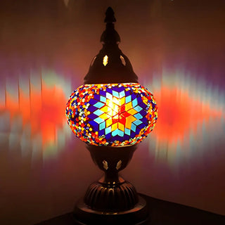 Unique Turkish Mosaic Stained Glass Stand Table Lamp Zawala Image - 9