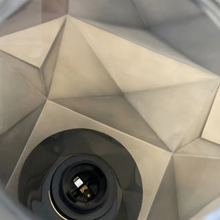 Stylish Gray Cylinder Base Geometric Shade Table Lamp Zawala Image - 13