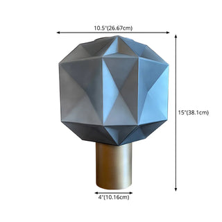 Stylish Gray Cylinder Base Geometric Shade Table Lamp Zawala #size