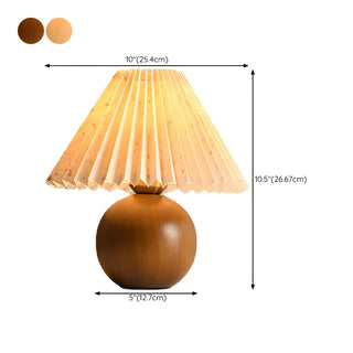 Simple Umbrella Pleated Wooden Globe Base Table Lamp Zawala #size