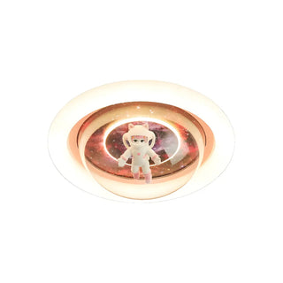 ZOWALA - Unique Pink Circular Astronaut Flush Mount Ceiling Lamp Image - 10