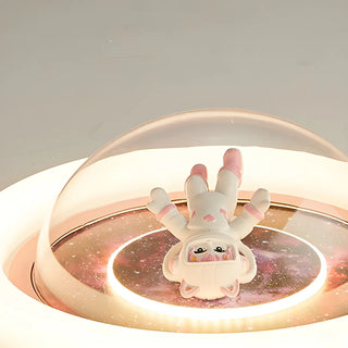 ZOWALA - Unique Pink Circular Astronaut Flush Mount Ceiling Lamp Image - 7