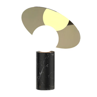 Unique Marble Cylinder Globe Shade Metallic Table Lamp Zawala Image - 11