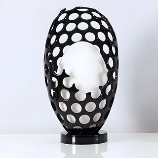 Chic Hollow Egg Shape White Glass Decor Table Lamp Zawala Image - 10