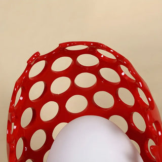 Chic Hollow Egg Shape White Glass Decor Table Lamp Zawala Image - 11