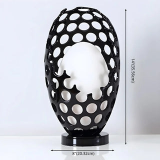 Chic Hollow Egg Shape White Glass Decor Table Lamp Zawala #size