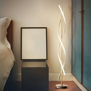Unique Black Twisted LED Modern Metal Floor Lamp Zawala Image - 6