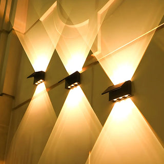 Geometric Black Acrylic Exterior Up Down Wall Lamp Zawala Image - 1