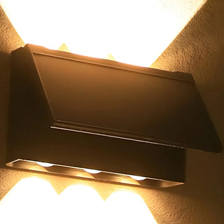 Geometric Black Acrylic Exterior Up Down Wall Lamp Zawala Image - 10