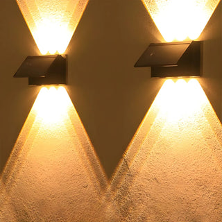 Geometric Black Acrylic Exterior Up Down Wall Lamp Zawala Image - 13