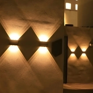Geometric Black Acrylic Exterior Up Down Wall Lamp Zawala Image - 6