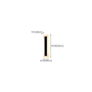 Vertical Black Outdoor LED Wall Light Fixture Zawala #size
