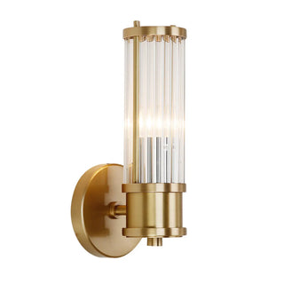 ZOWALA - Vertical Gold Ribbed Glass Vanity Wall Sconce Light Image - 11