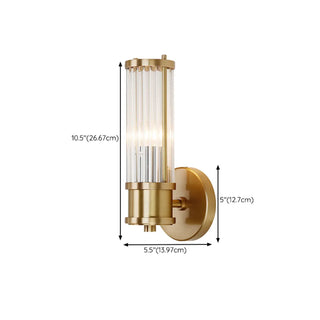 ZOWALA - Vertical Gold Ribbed Glass Vanity Wall Sconce Light Image - 13